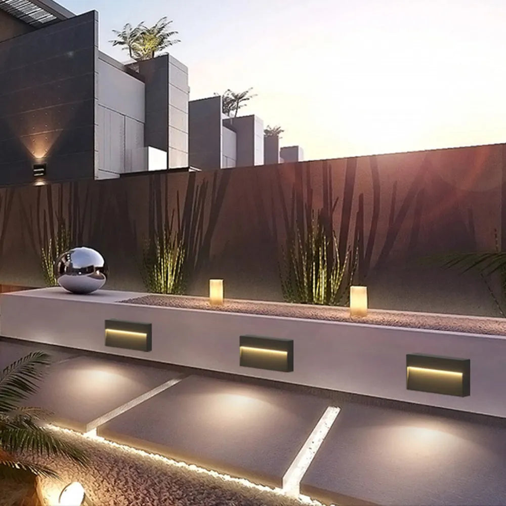 Industrial Rectangular Outdoor Deck Step Light